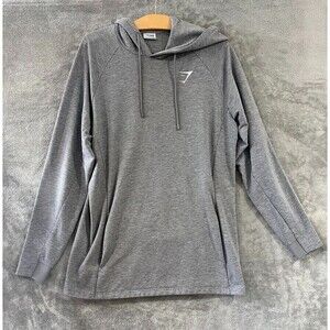Gymshark Womens Gray Hoodie Pullover Sweatshirt Athletic Wear Gym Size Large